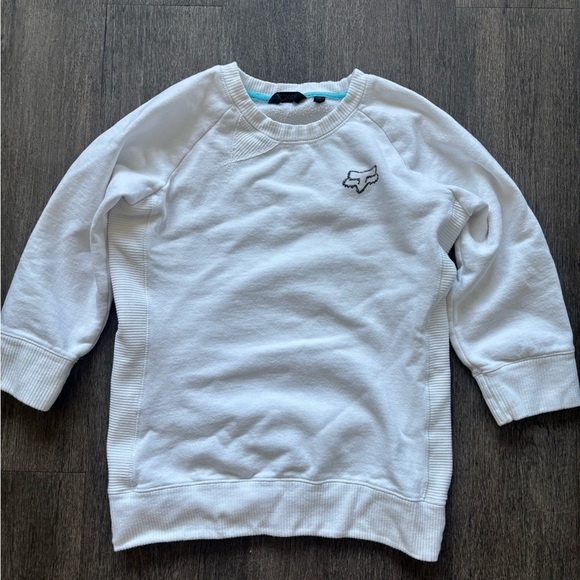 Fox White and Teal Sweatshirt - Picture 1 of 6